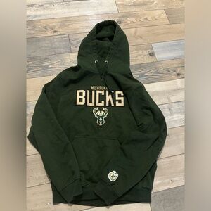 NBA Milwaukee Bucks Hoodie Sweatshirt in Dark Green Size S